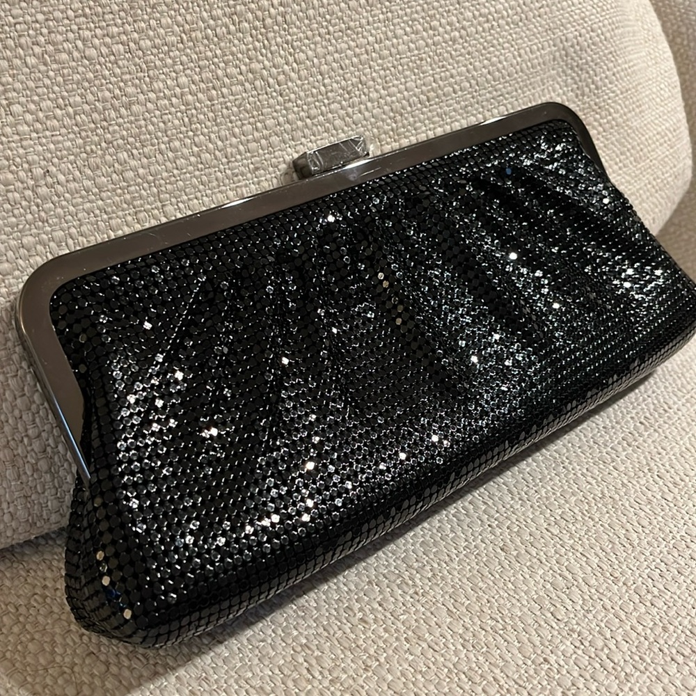 Black mesh evening clutch